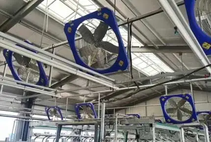 Вентиляторы для домашнего скота Циркуляционные вентиляторы 1,2 м FBA002 Эффективное рассеивание тепла для охлаждения коров Высокое качество